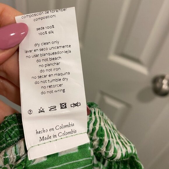 Juan De Dios San Cipriano Silk Pants Green Size Small - Picture 9 of 11